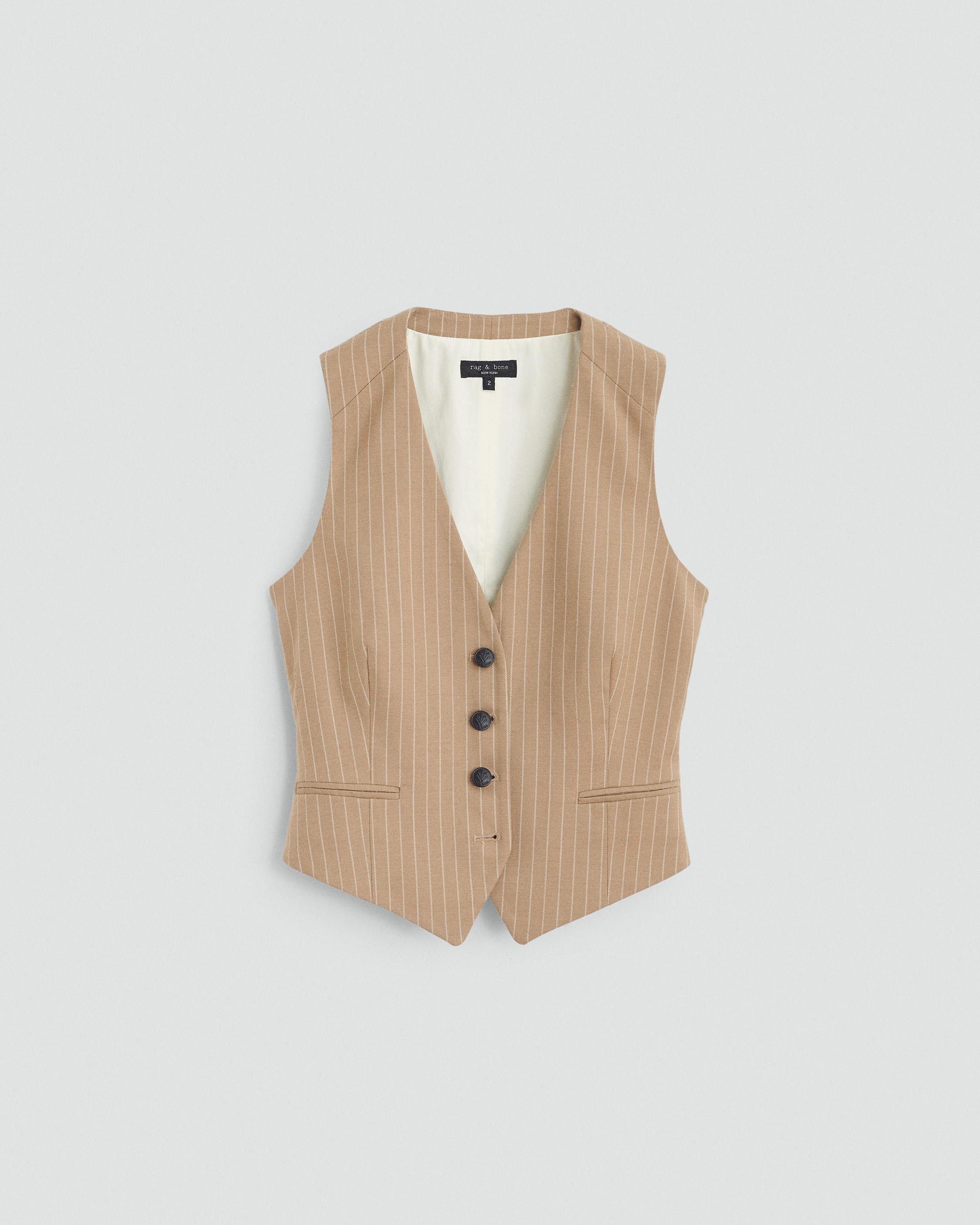 Priya Striped Wool Vest